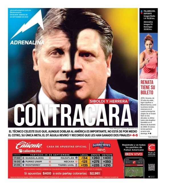 Portada Adrenalina 26 de septiembre Portada Adrenalina 26 de septiembre