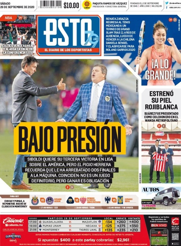 Portada Esto 26 de septiembre Portada Esto 26 de septiembre